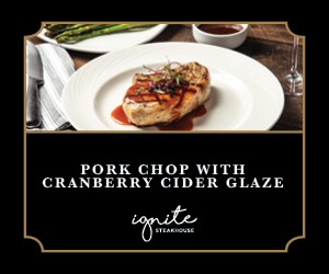 Pork Chop with Cranberry Cider Glaze